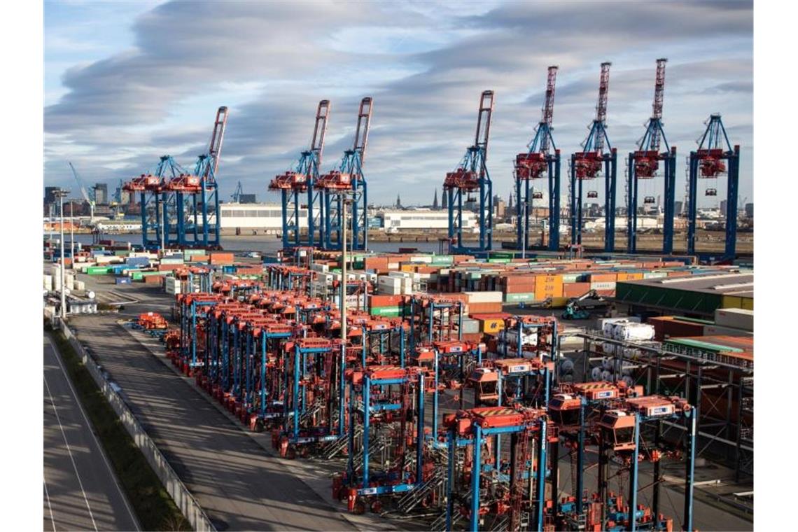 Corona-Pandemie versetzt deutscher Wirtschaft neuen Schlag Der Hamburger Hafen: Das Kieler Institut für Weltwirtschaft (IfW) hat eine neue Prognose für 2021 abgegeben. Foto: Christian Charisius/dpa