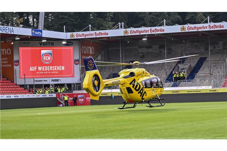 Der Heidenheim-Fan wurde in ein Krankenhaus gebracht.