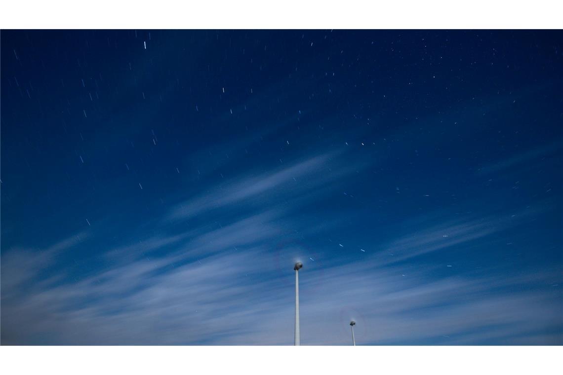 Der helle Mond erschwerte heute Nacht die Sicht auf die Sternschnuppen.