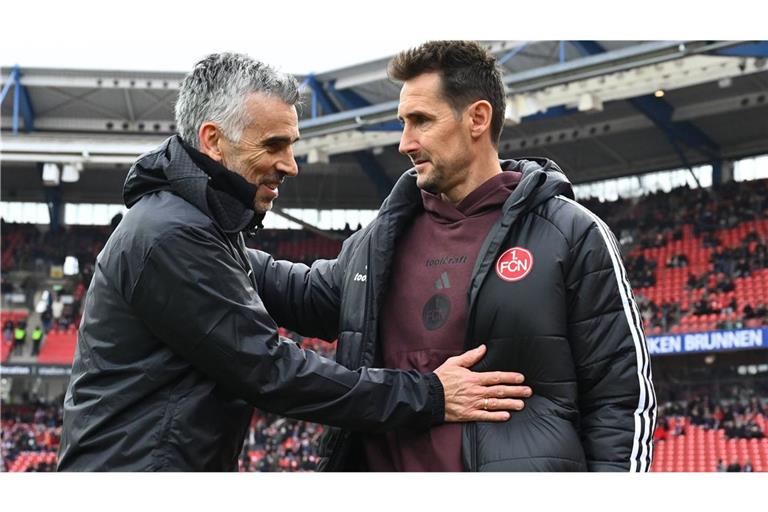 Der in Eislingen aufgewachsene Ex-VfB-Profi Danny Schwarz (li., mit Club-Trainer Miro Klose) ist jetzt Co-Trainer bei Zweitligist SpVgg Greuther Fürth.      

IMAGO/Sportfoto Zink / Wolfgang Zink