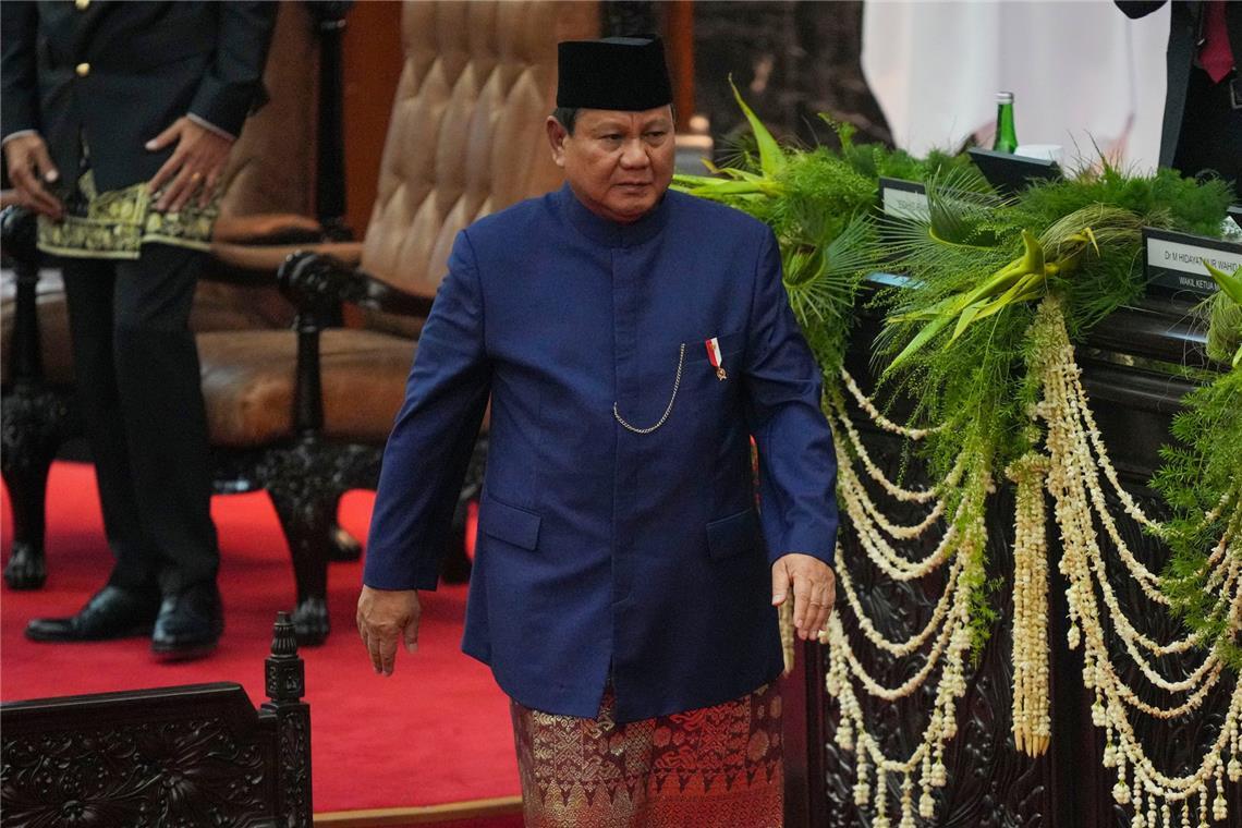 Netanjahu warnt Einwohner der Stadt Gaza: „verschwinden Sie" Der indonesische Präsident Prabowo Subianto.