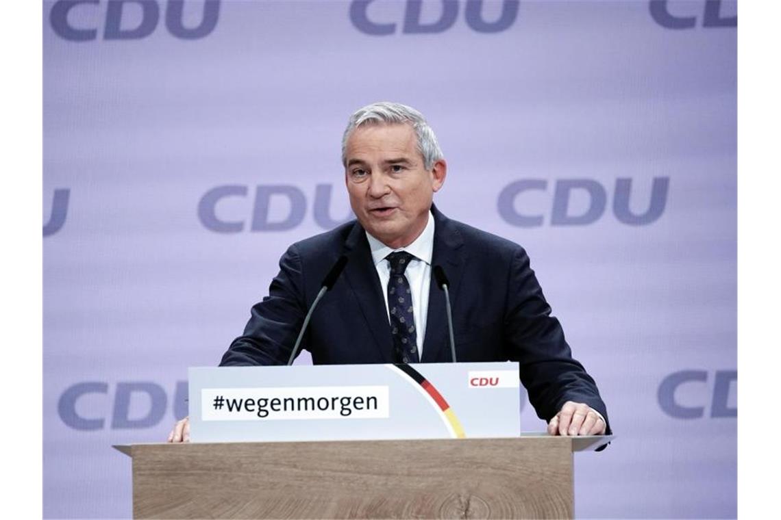 Strobl: Historische Entscheidung bei historischem Parteitag Der Innenminister von Baden-Württemberg, Thomas Strobl, beim digitalen Bundesparteitag der CDU. Foto: Michael Kappeler/dpa