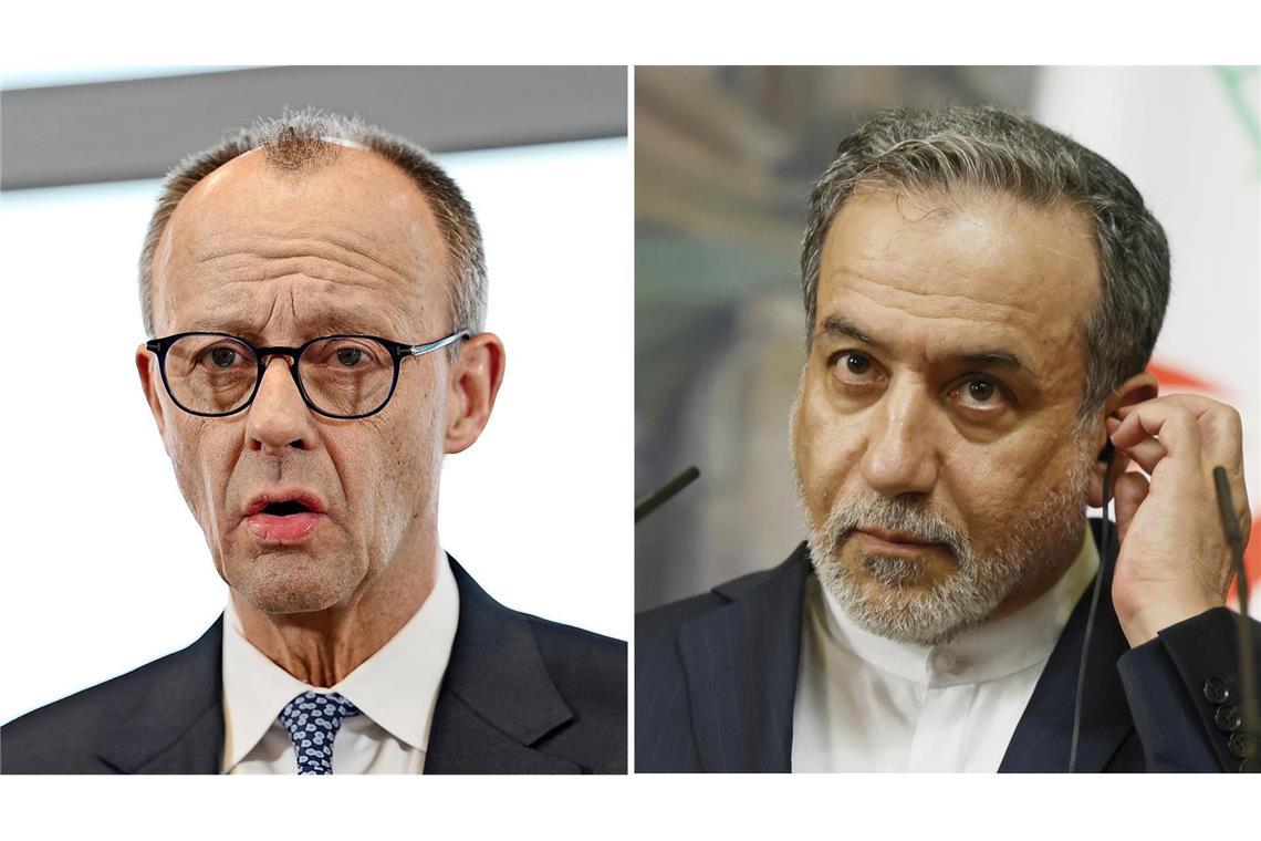 Der iranische Außenminister Abbas Araghtschi hat Bundeskanzler Friedrich Merz scharf kritisiert. (Archivbilder)