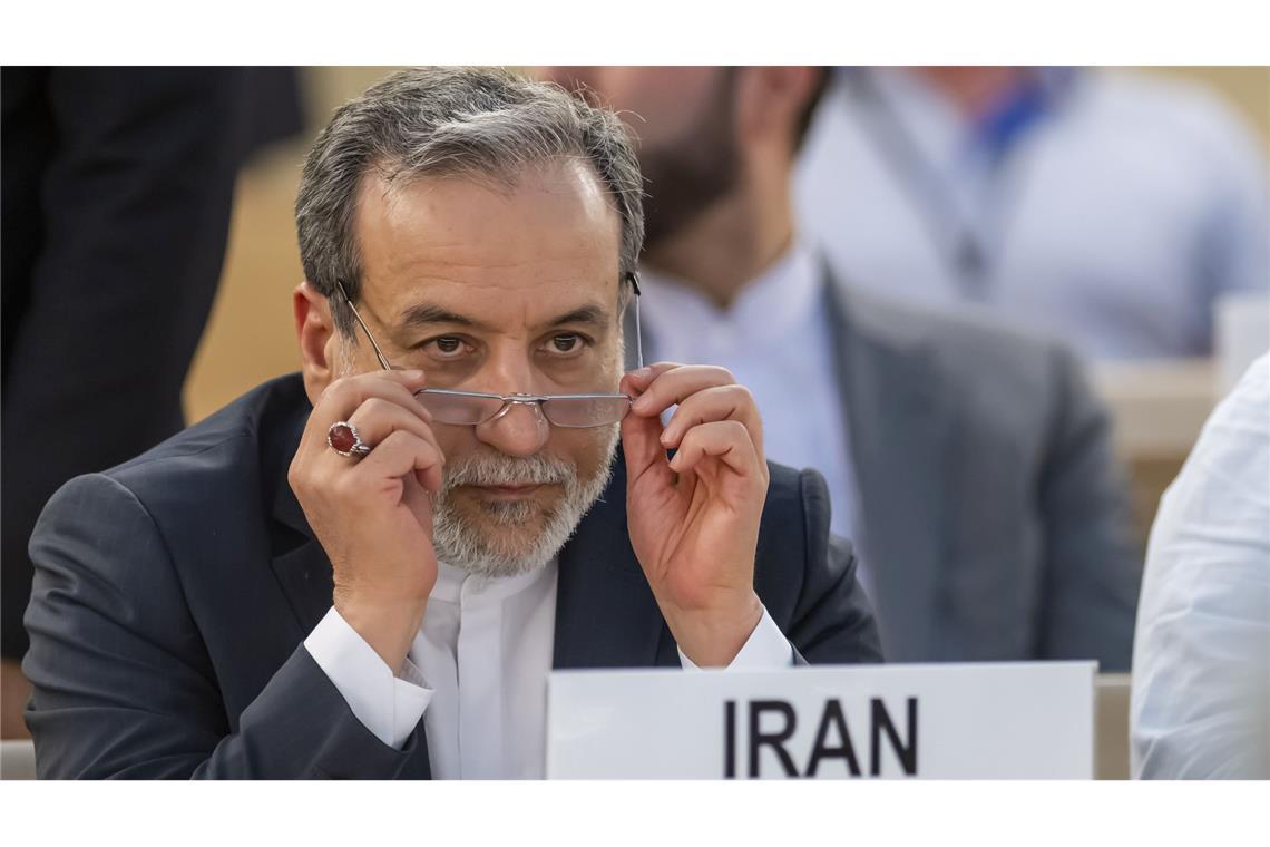 Europäer wollen Verhandlungen mit Iran fortsetzen Der iranische Außenminister Abbas Araghtschi im UN-Menschenrechtsrat