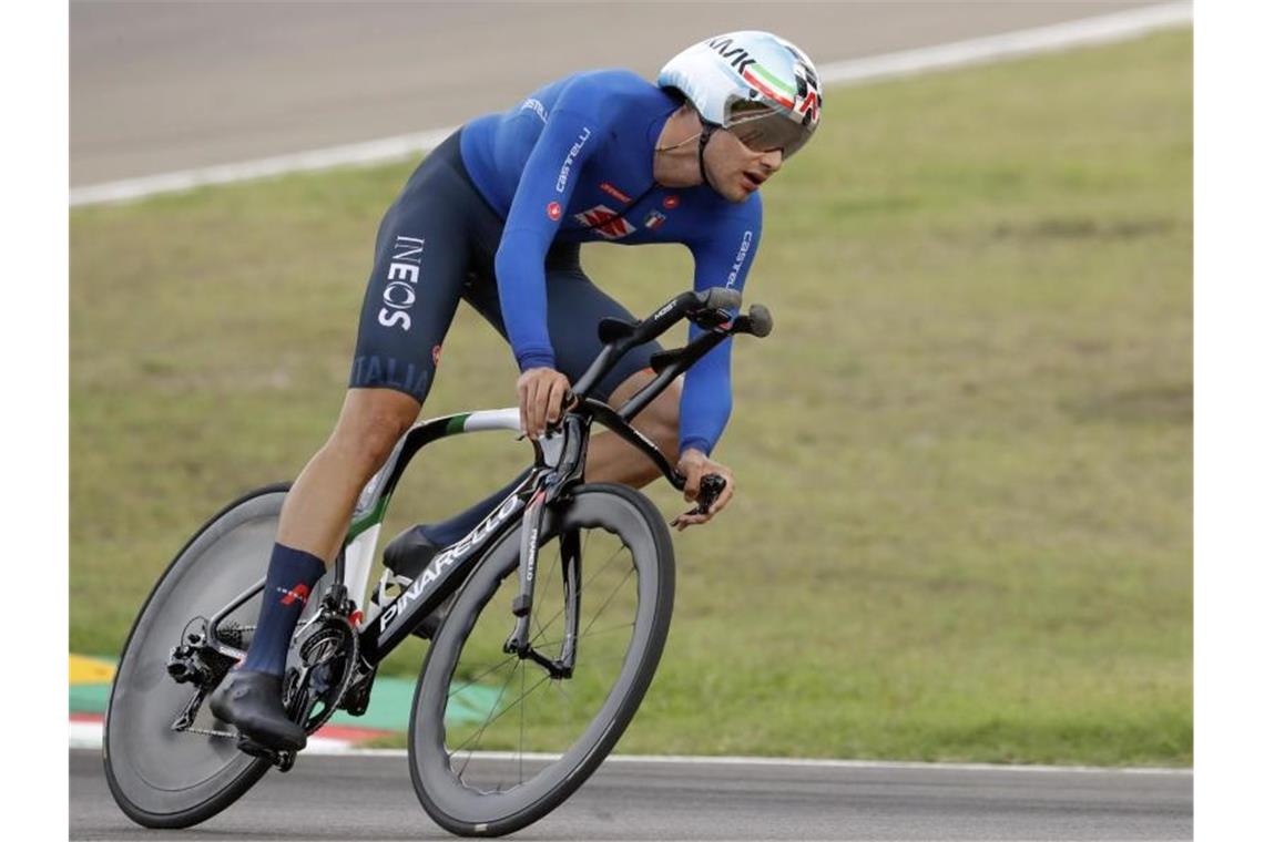 Der Italiener Filippo Ganna fuhr in Imola am Schnellsten. Foto: Andrew Medichini/AP/dpa