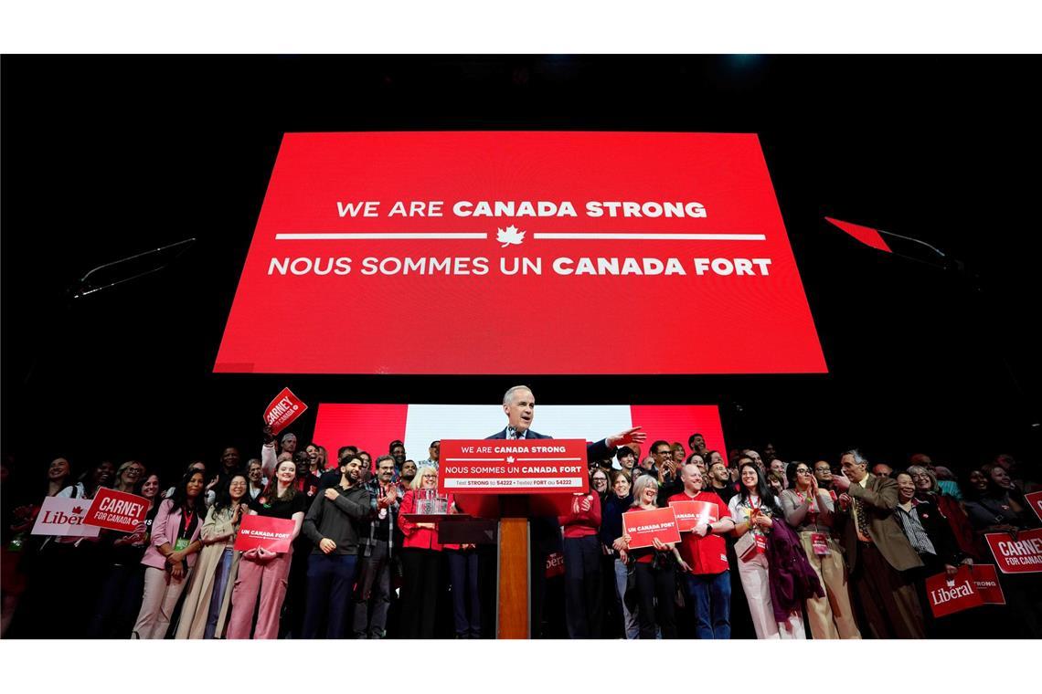 Bilder des Tages Der kanadische Premierminister Mark Carney spricht nach dem Wahlsieg der Liberalen Partei bei den Wahlen in Ottawa.