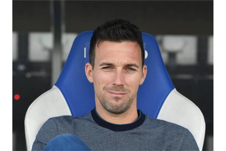 Der Karlsruher Trainer Christian Eichner. Foto: Uli Deck/dpa/Archivbild