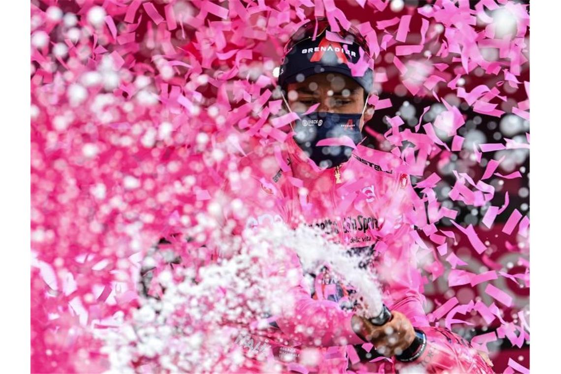 Triumph in Mailand: Radprofi Bernal gewinnt Giro d'Italia Der Kolumbianer Egan Bernal hat den Gesamtsieg beim 104. Giro d'Italia errungen. Foto: Massimo Paolone/LaPresse via ZUMA Press/dpa