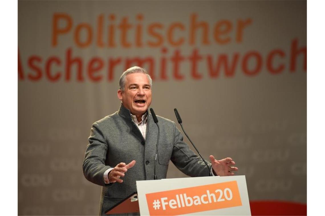 Strobl: Kein Zusammenwirken der CDU mit AfD und Linken Der Landesvorsitzende der CDU in Baden-Württemberg, Thomas Strobl, beim Politischen Aschermittwoch. Foto: Marijan Murat/dpa