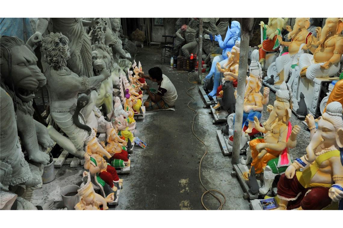 Bilder des Tages Der letzte Schliff für den Elefantengott Ganesha vor dem Ganesh Chaturthi-Fest