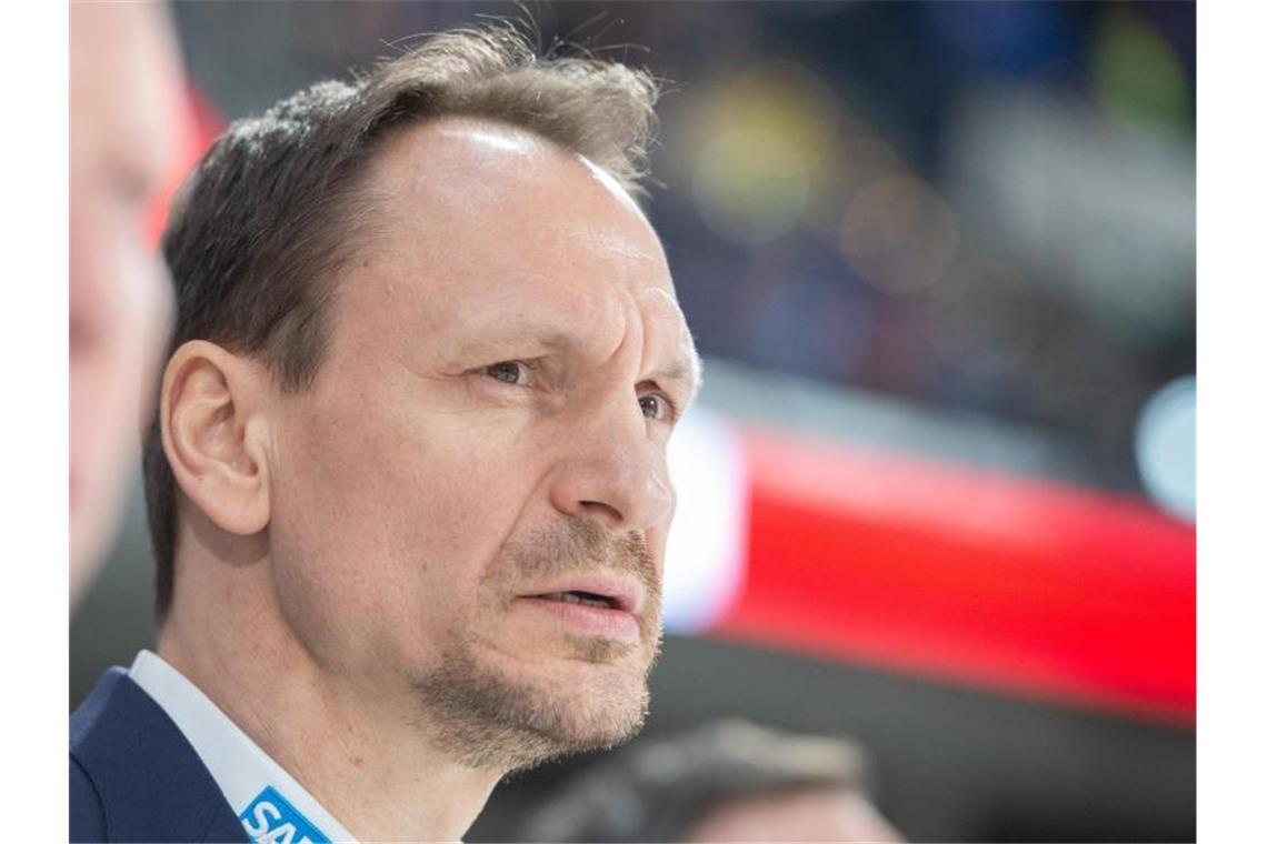 Adler-Trainer Gross vor DEL-Auftakt Der Mannheimer Trainer Pavel Gross blickt in das Stadion. Foto: Timm Schamberger/Archivbild