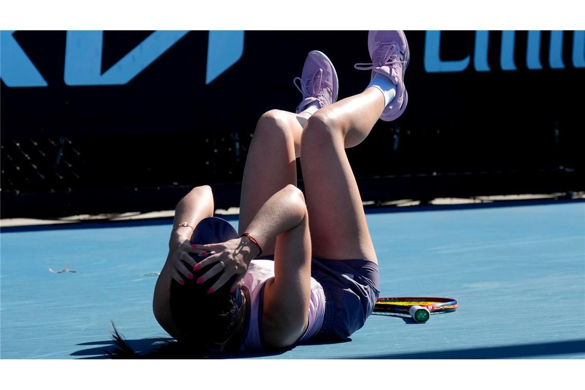 "Lucky Lys" feiert größten Erfolg auf Party-Platz Der Moment, als Eva Lys' Einzug in die dritte Runde der Australian Open feststand.
