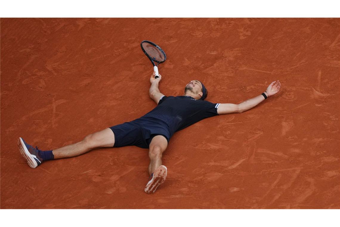 Der Moment des großen Triumphs von Alexander Zverev.