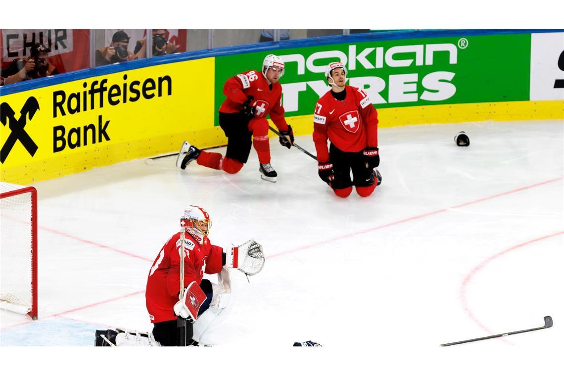 Der Moment nach dem Gegentor: Torhüter Leonardo Genoni und sein Team haben erneut ein WM-Finale verloren.
