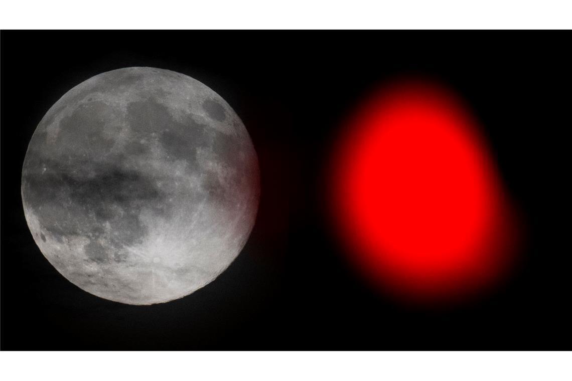 Der Mond ist teils mehr als 400.000 Kilometer von der Erde entfernt, am Mittwoch waren es rund 50.000 Kilometer weniger.