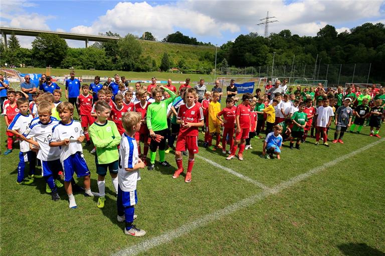 Der Nachwuchs muss sich noch eine Woche gedulden, dann darf er beim Fußballfest für E- und F-Jugendkicker der Region endlich los legen. Nach zwei Jahren Pause wegen der Coronapandemie findet der BKZ-Mini-Cup diesmal wieder statt. Nachfolger der TSG Backnang als Ausrichter ist am 2. und 3. Juli der SV Steinbach. Foto: Alexander Becher