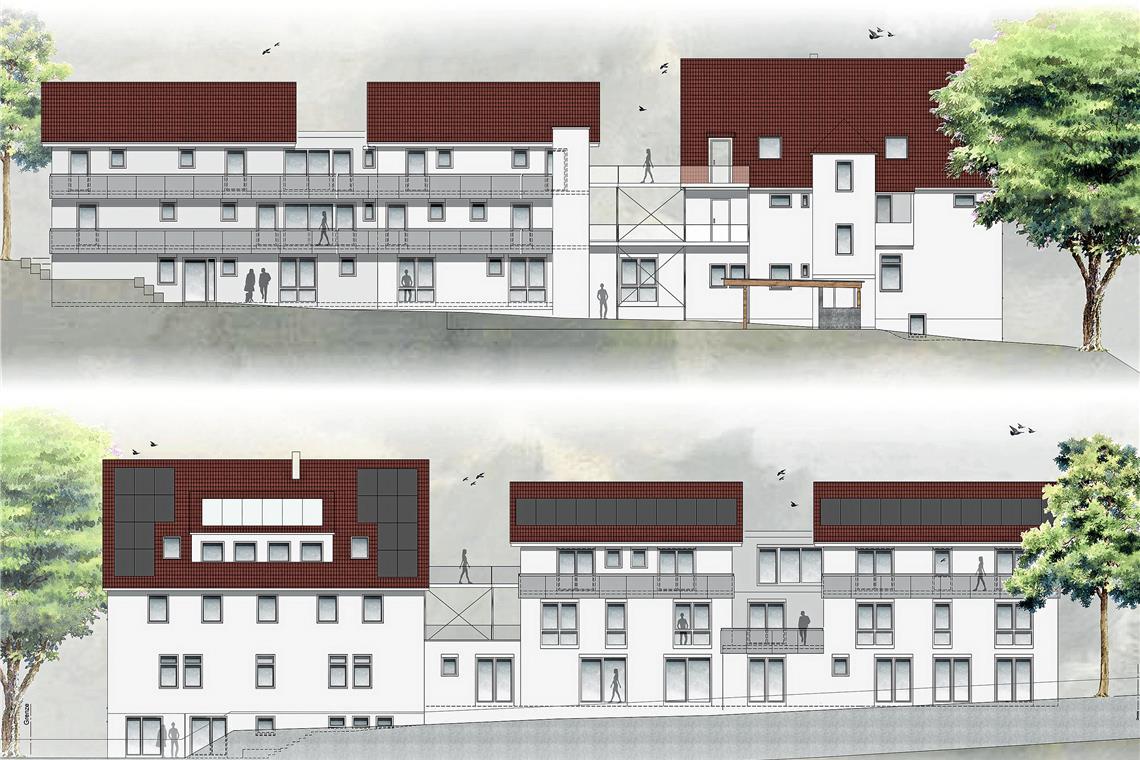 Der Neubau vereint unter einem Dach die therapeutische Wohngemeinschaft mit ambulant-betreutem Wohnen und Mietwohnraum. Plan: Haalarchitekten