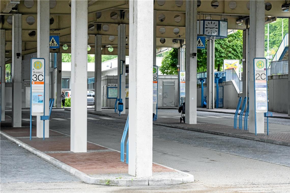 Der Omnibusbahnhof von Backnang war gestern den gesamten Tag über völlig verwaist. Der Busverkehr war nahezu restlos eingestellt. Foto: A. Becher