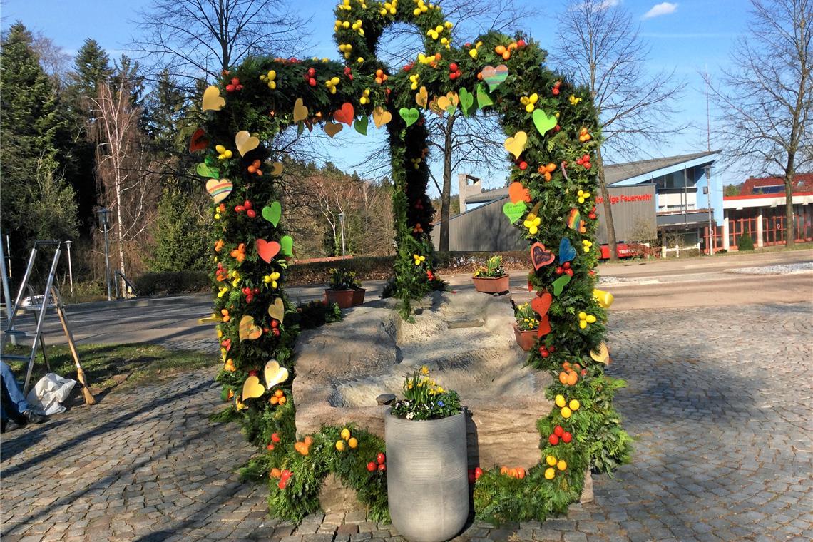 Der Osterbrunnen in Althütte wird wieder geschmückt sein. Foto: privat