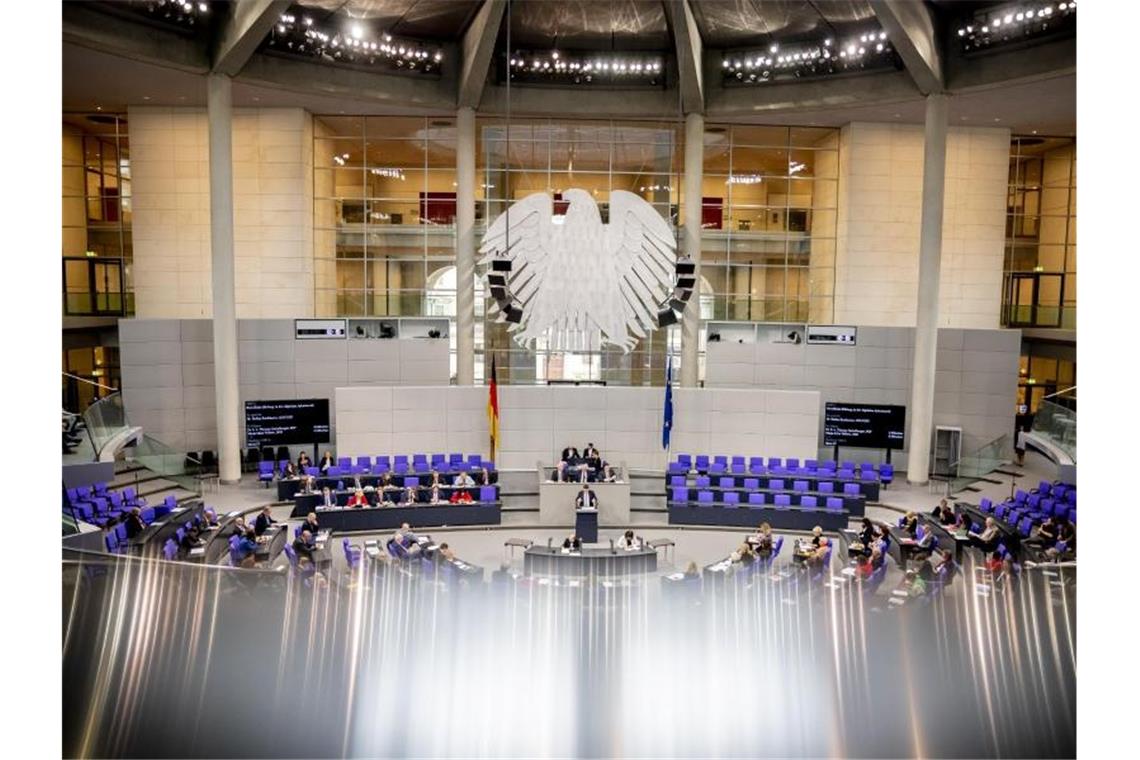 Der Plenarsaal des Deutschen Bundestags. Foto: Christoph Soeder/dpa
