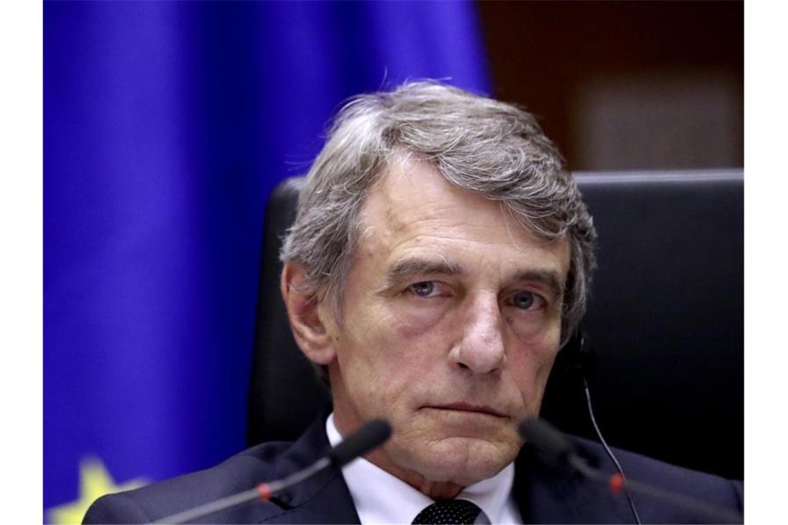 EU-Parlament verklagt EU-Kommission wegen Untätigkeit Der Präsident des Europäischen Parlaments, David Sassoli. Foto: Yves Herman/Reuters Pool/AP/dpa