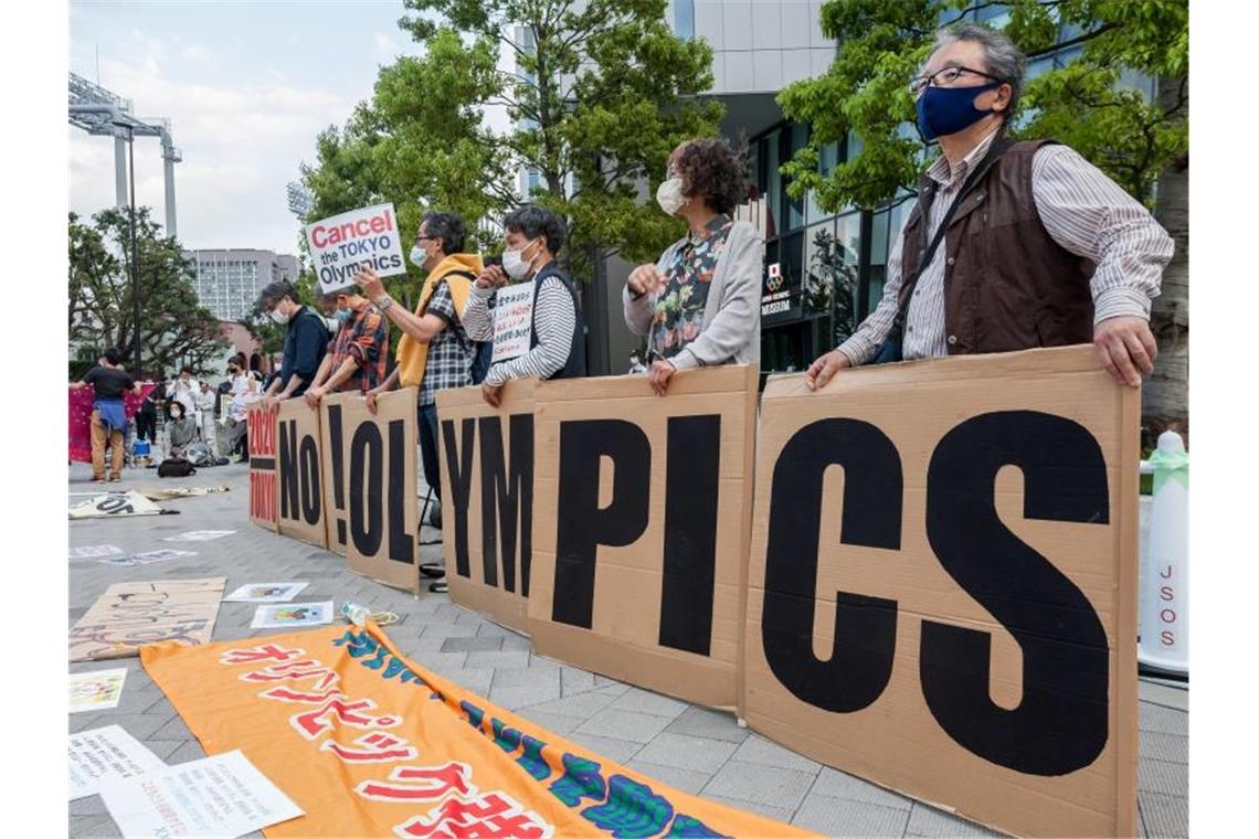 Olympia-Widerstand wächst: Über 350.000 Unterschriften Der Protest gegen Olympia in Tokio nimmt immer mehr zu. Foto: Damon Coulter/SOPA Images via ZUMA Wire/dpa