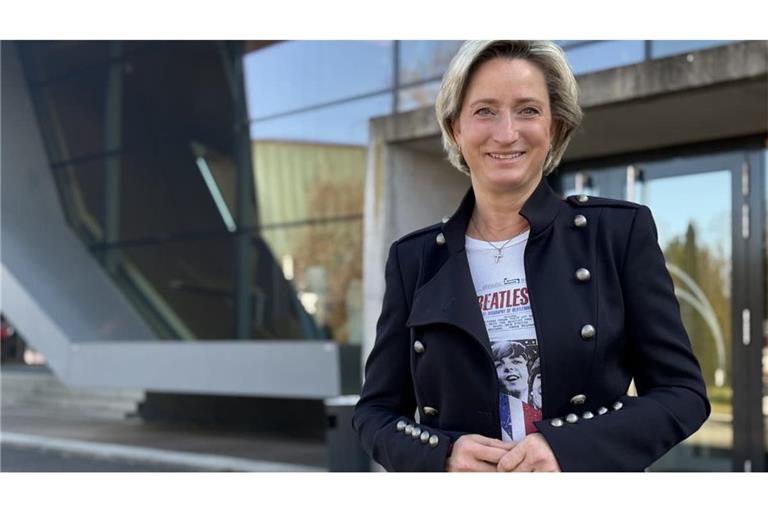 Der Region eng verbunden: die CDU-Politikerin&nbsp; Nicole Hoffmeister-Kraut vor der Balinger Stadthalle .