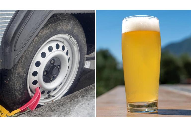 Der Reifen des Wohnwagens brannte, aber der Fahrer wusste sich zu helfen. (Symbolfotos)