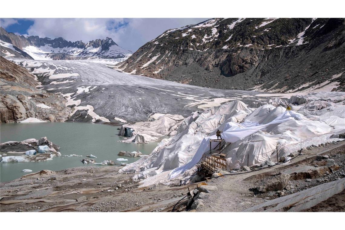 Der Rhonegletscher in der Nähe von Goms