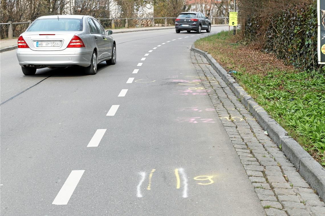 Der Rollstuhlfahrer war am Donnerstagnachmittag auf dem Fahrradschutzstreifen auf der Etzwiesenstraße in Richtung Bahnhof unterwegs. Foto: J. Fiedler