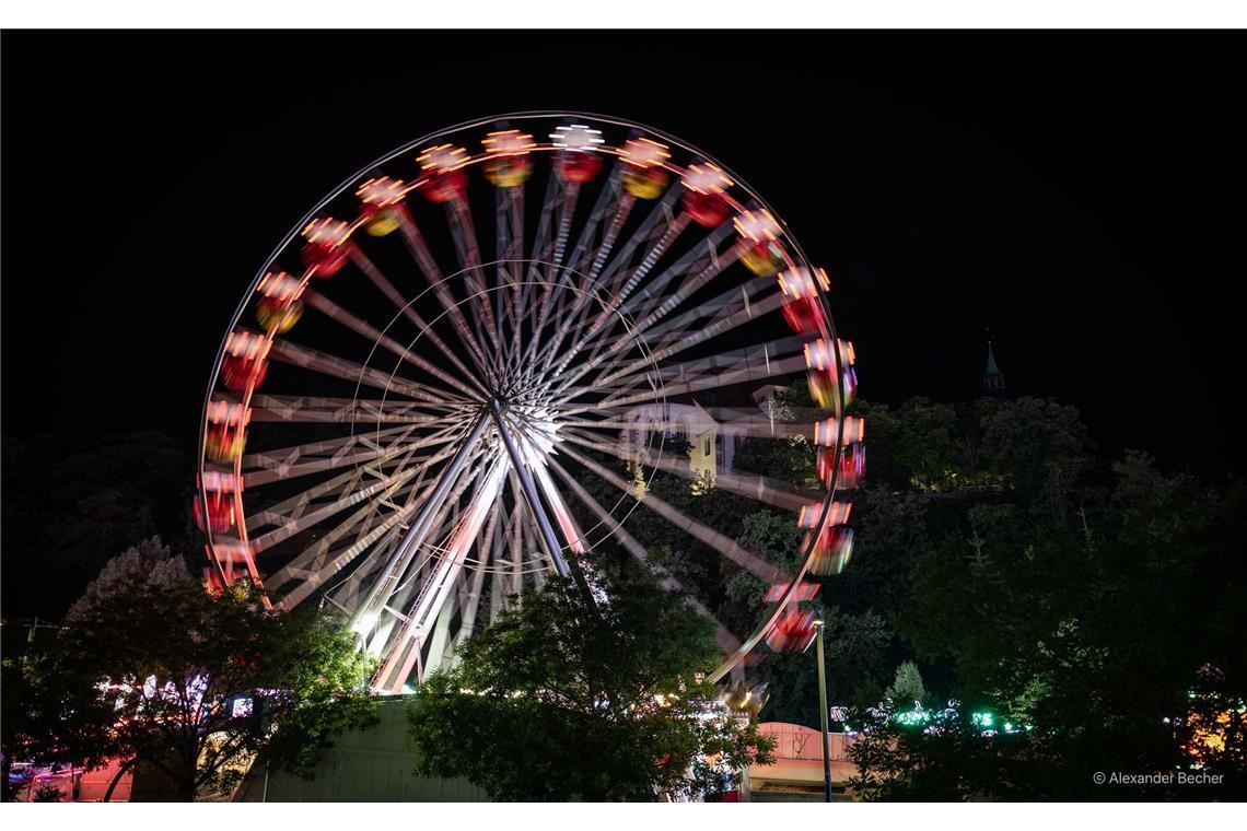 Der Rummel bei Nacht.
