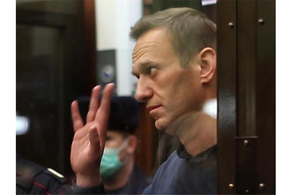 Der russische Oppositionsführer Alexej Nawalny wurde zu mehreren Jahren Straflager verurteilt. Foto: Moscow City Court Press Office/TASS/dpa