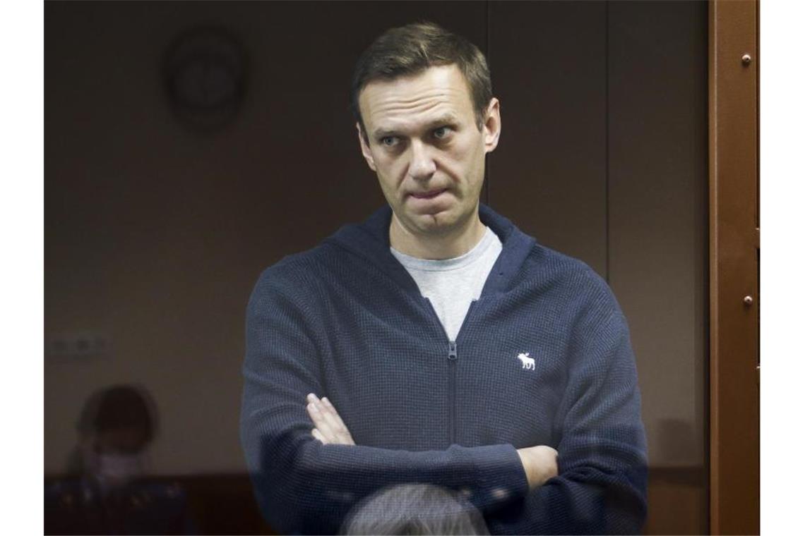 Kreml lehnt Forderung nach Nawalnys Freilassung ab Der russische Oppositionspolitiker Alexej Nawalny während einer Anhörung vor dem Bezirksgericht Babuskinsky in Moskau. Foto: -/Babuskinsky District Court/AP/dpa