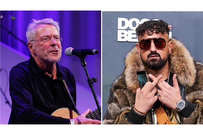 Der Sänger Reinhard Mey und der Rapper Haftbefehl