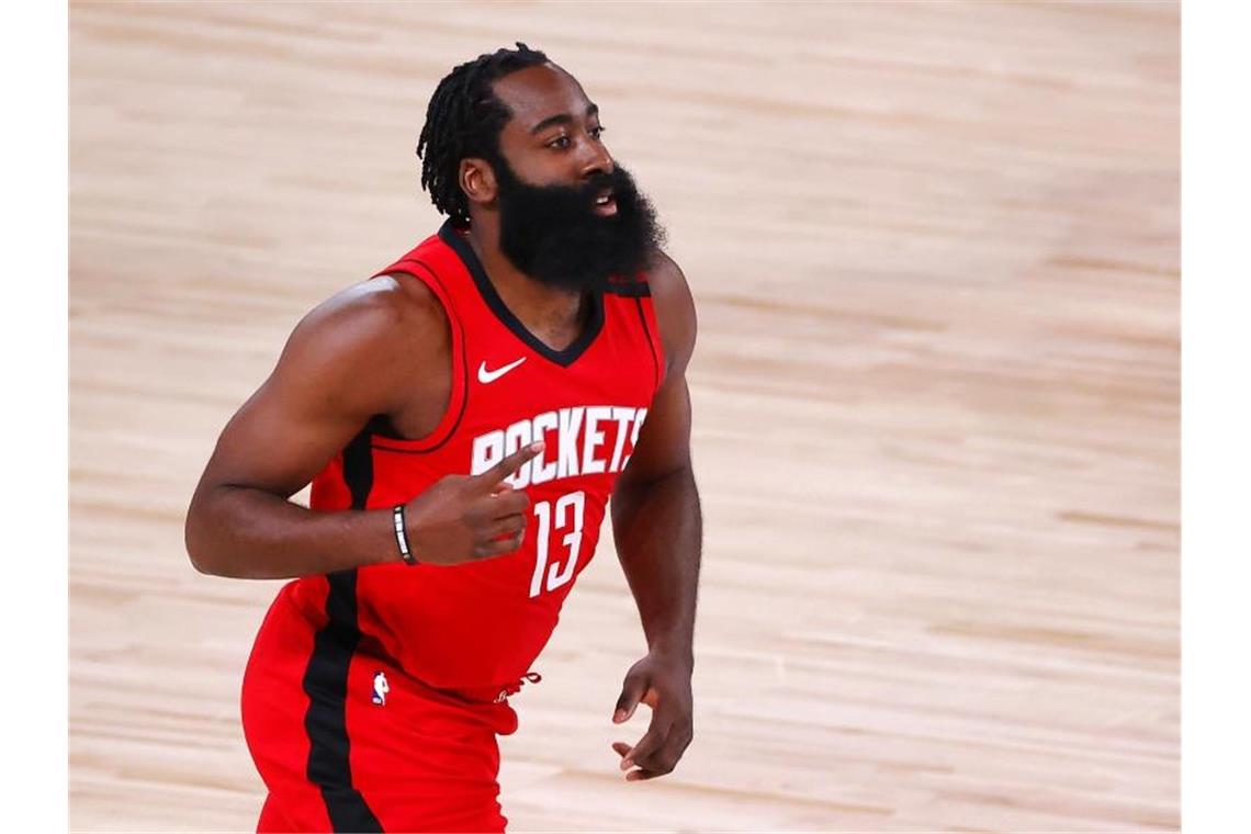 Corona-Chaos: Houstons Saisonstart gegen OKC verschoben Der Saisonstart der Housten Rockets um Superstar James Harden gegen Oklahoma wurde verschoben. Foto: Kevin C. Cox/Pool Getty Images/AP/dpa