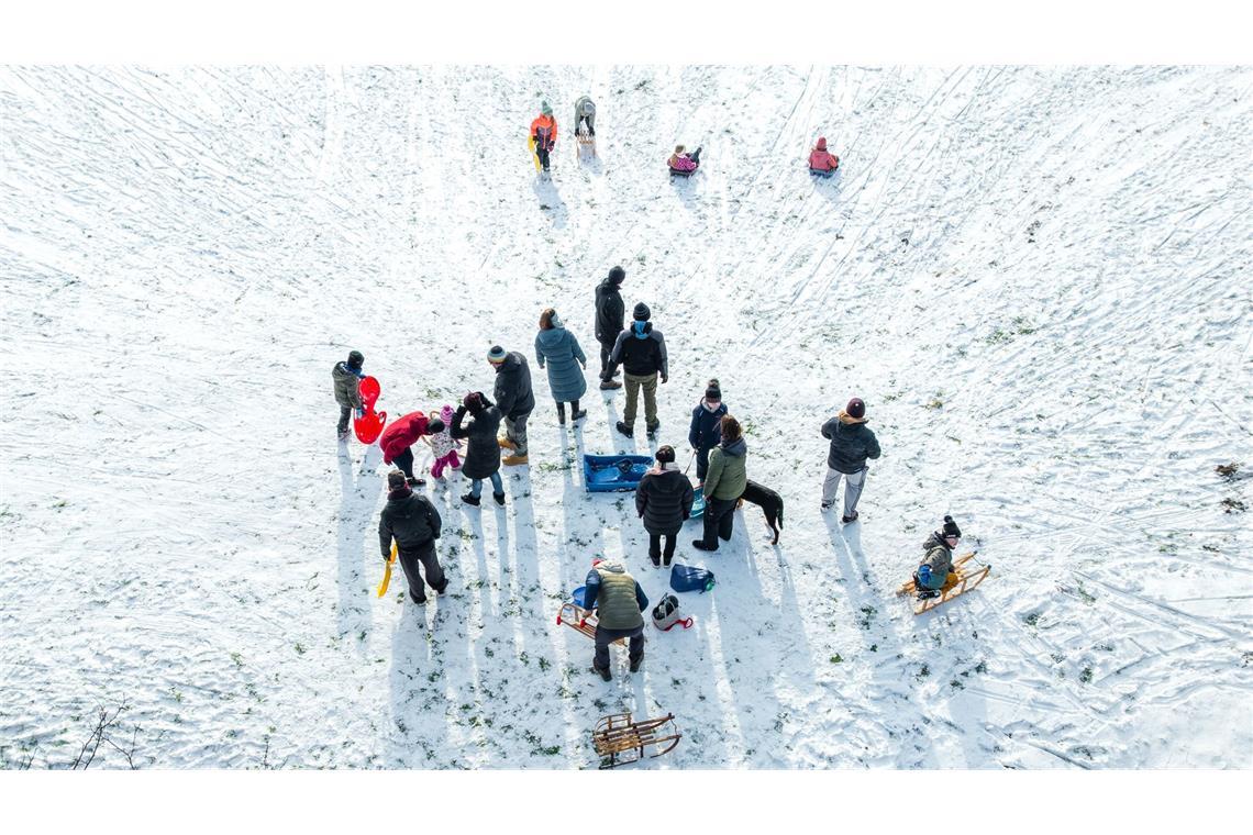 Der Schnee sorgte für Rodelvergnügen.