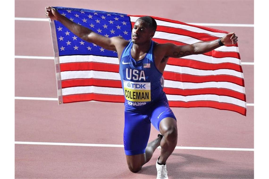 Der schnellste Mann der Welt: US-Sprinter Christian Coleman. Foto: Martin Meissner/AP