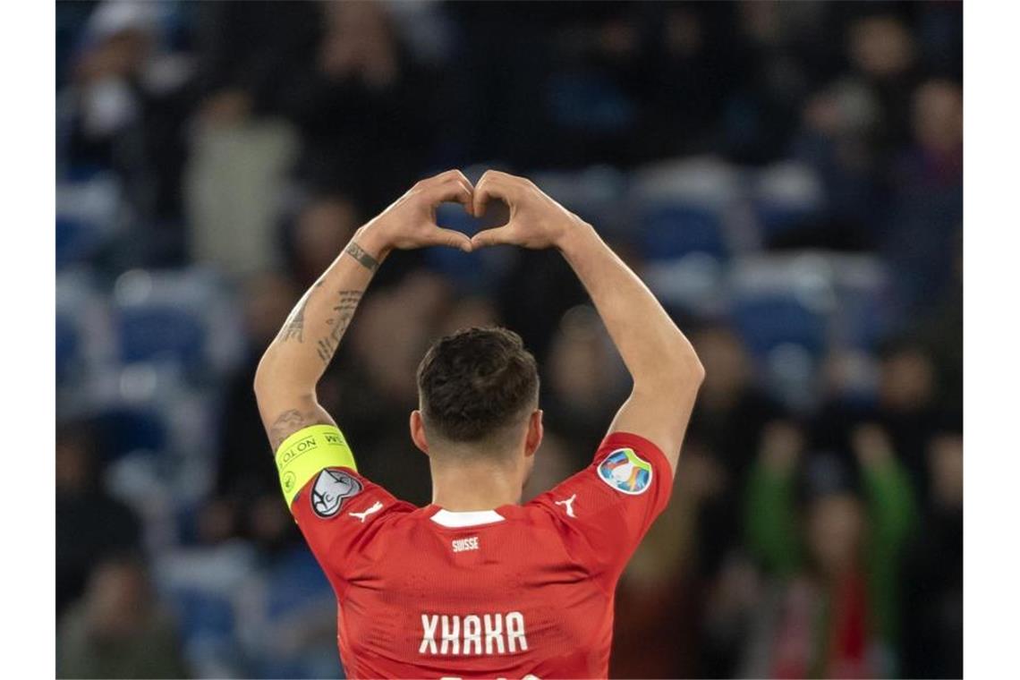 Der Schweizer Granit Xhaka träumt vom Coup in der Nations League. Foto: Georgios Kefalas/KEYSTONE