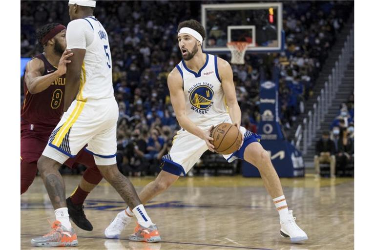Der Shooting Guard der Golden State Warriors: Klay Thompson (11). Foto: John Hefti/AP/dpa