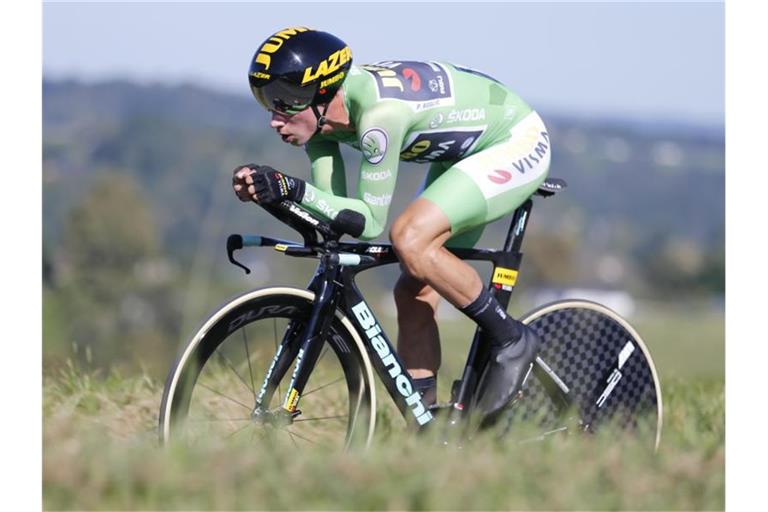 Der Slowene Primoz Roglic steht kurz vor der Wiederholung seines Vuelta-Vorjahreserfolges. Foto: Yuzuru Sunada/BELGA/dpa