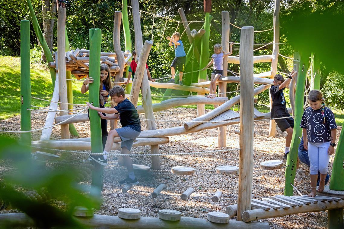 Der Spielplatz Auenpark wurde 2023 eröffnet. Foto: Alexander Becher