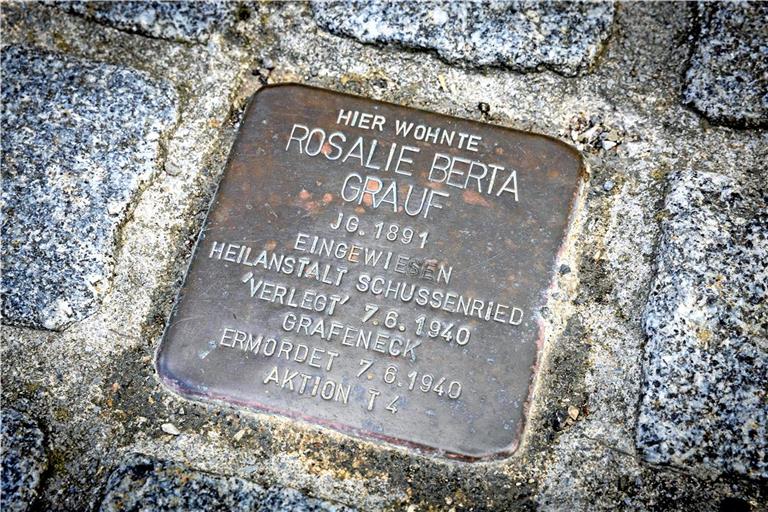 Der Stolperstein für Rosalie Grauf liegt in der Gerberstraße 73. Foto: Alexander Becher