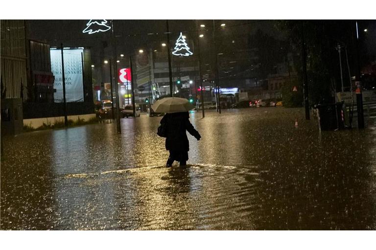 Der Sturm richtete in verschiedenen Ländern des Mittelmeers - wie hier in Griechenland - erhebliche Schäden an.