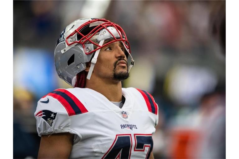 Der Stuttgarter Jakob Johnson spielt seit drei Jahren für die New England Patriots. Foto: Maximilian Haupt/dpa