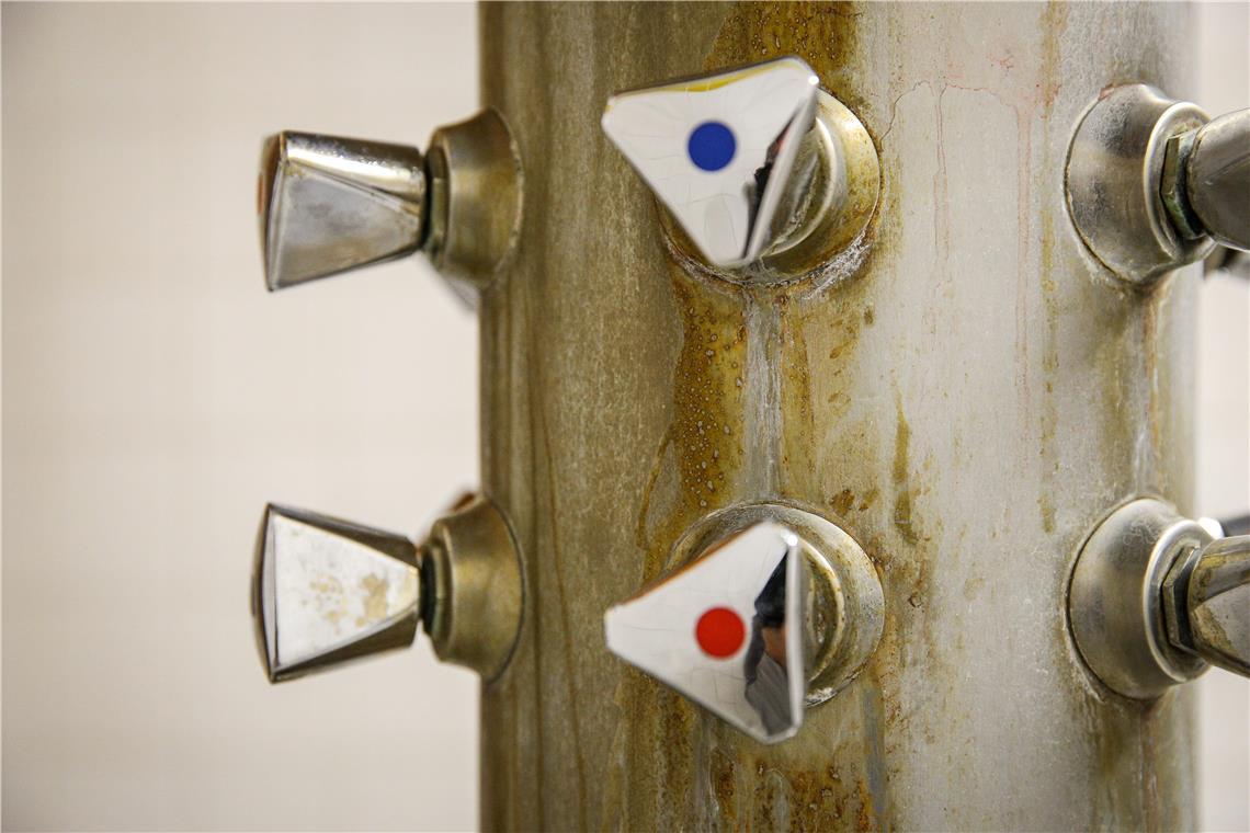 Der TSV Althütte nutzt bei Spielen oft die Außenkabinen inklusive Duschen an der Sporthalle. Archivfoto: Alexander Becher