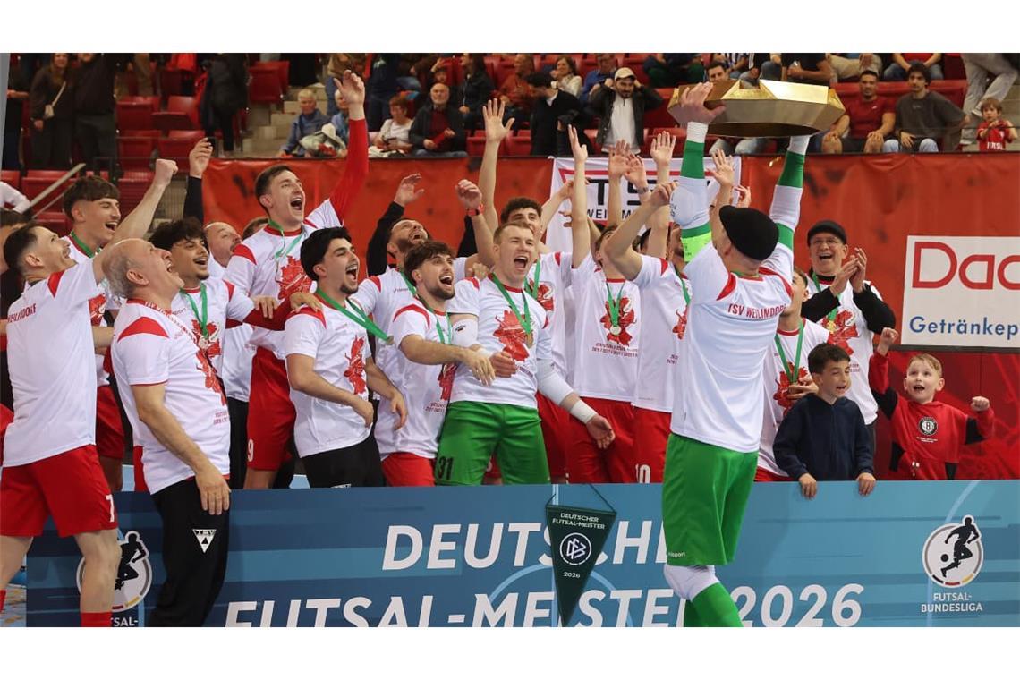 Der TSV Weilimdorf feiert die Deutsche Futsal-Meisterschaft und qualifizierte sich damit für die Vorrunde der Champions League.