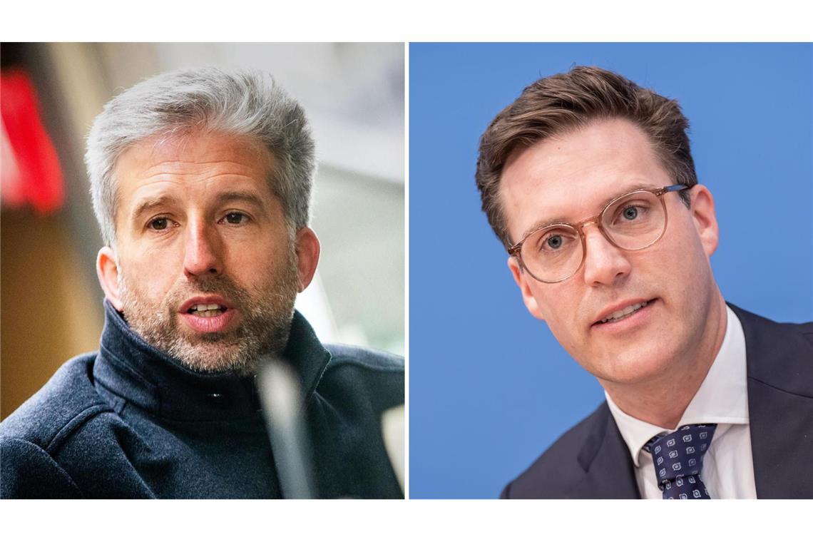 Der Tübinger OB Boris Palmer (links) hat sich zu der Diskussion um CDU-Spitzenkandidat Manuel Hagel geäußert.