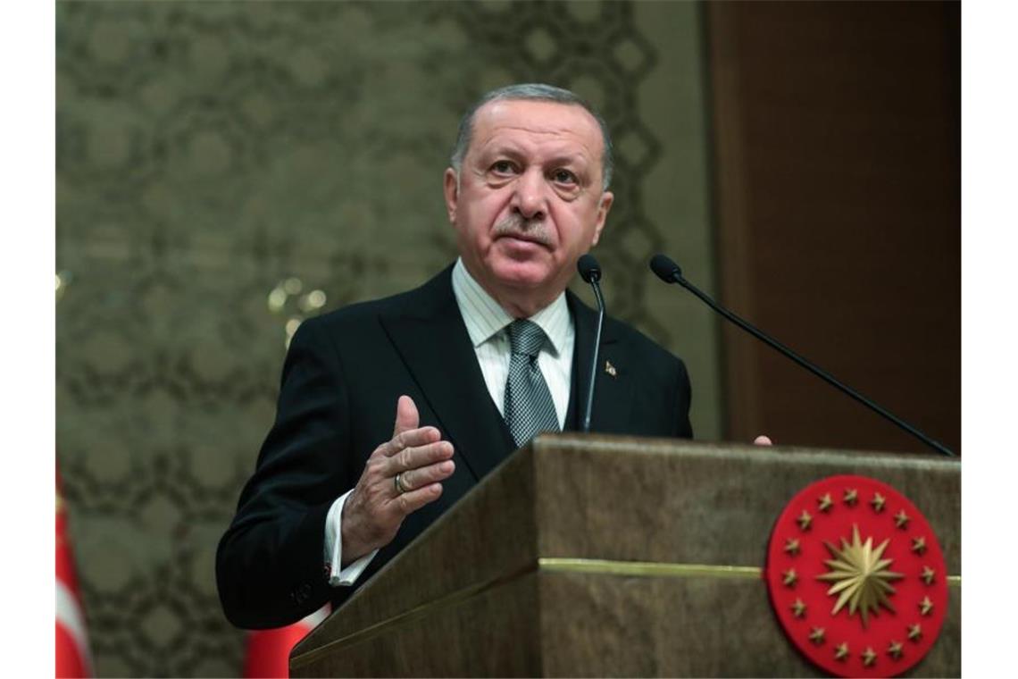 Kritik an Erdogan wegen Truppen für Libyen Der türkische Präsident Erdogan erhielt für ein Jahr das Mandat, türkische Soldaten nach Libyen zu schicken. Foto: Uncredited/Pool Presidential Press Service/AP/dpa