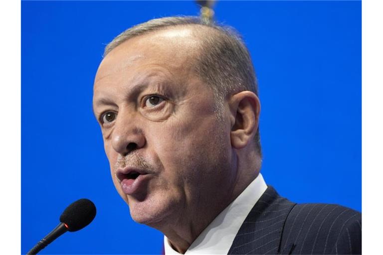 Der türkische Staatspräsident Recep Tayyip Erdogan warnt vor einem härteren Vorgehen gegen Medien. Foto: Domenico Stinellis/AP/dpa