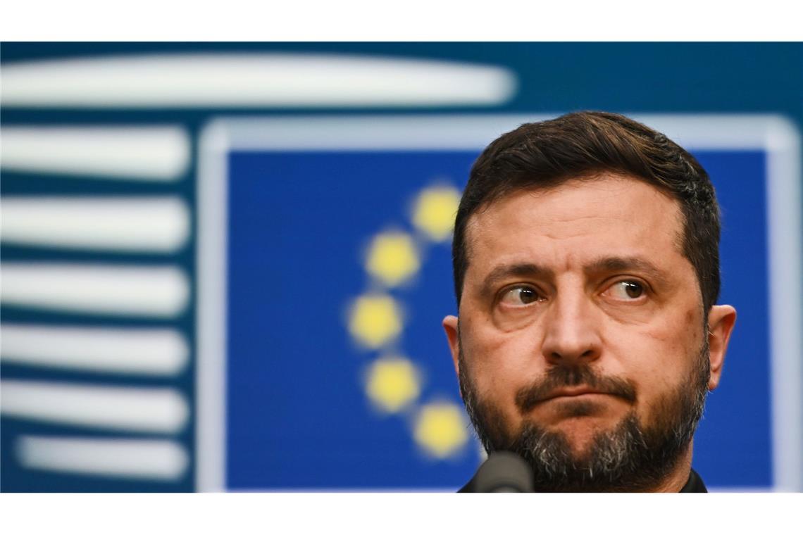 Der ukrainische Präsident Selenskyj war als Gast beim EU-Gipfel dabei.